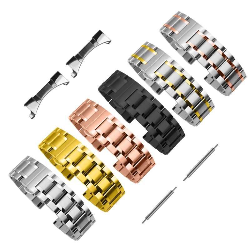 Stainless Steel Five Bead Watch Strap Butterfly Buckle Metal Arc Flat Steel Watch Strap
Stainless Steel Five Bead Watch Strap Butterfly Buckle Metal Arc Flat Steel Watch Strap