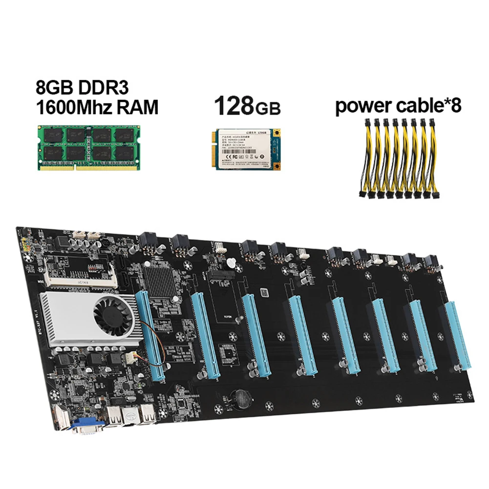 New BTC-S37 575mm Mining Machine Motherboard 8 PCIE 16X Graph Card SODIMM DDR3 SATA3.0 with CPU 128G MSATA 8 Pin Adapter Cable
New BTC-S37 575mm Mining Machine Motherboard 8 PCIE 16X Graph Card SODIMM DDR3 SATA3.0 with CPU 128G MSATA 8 Pin Adapter Cable