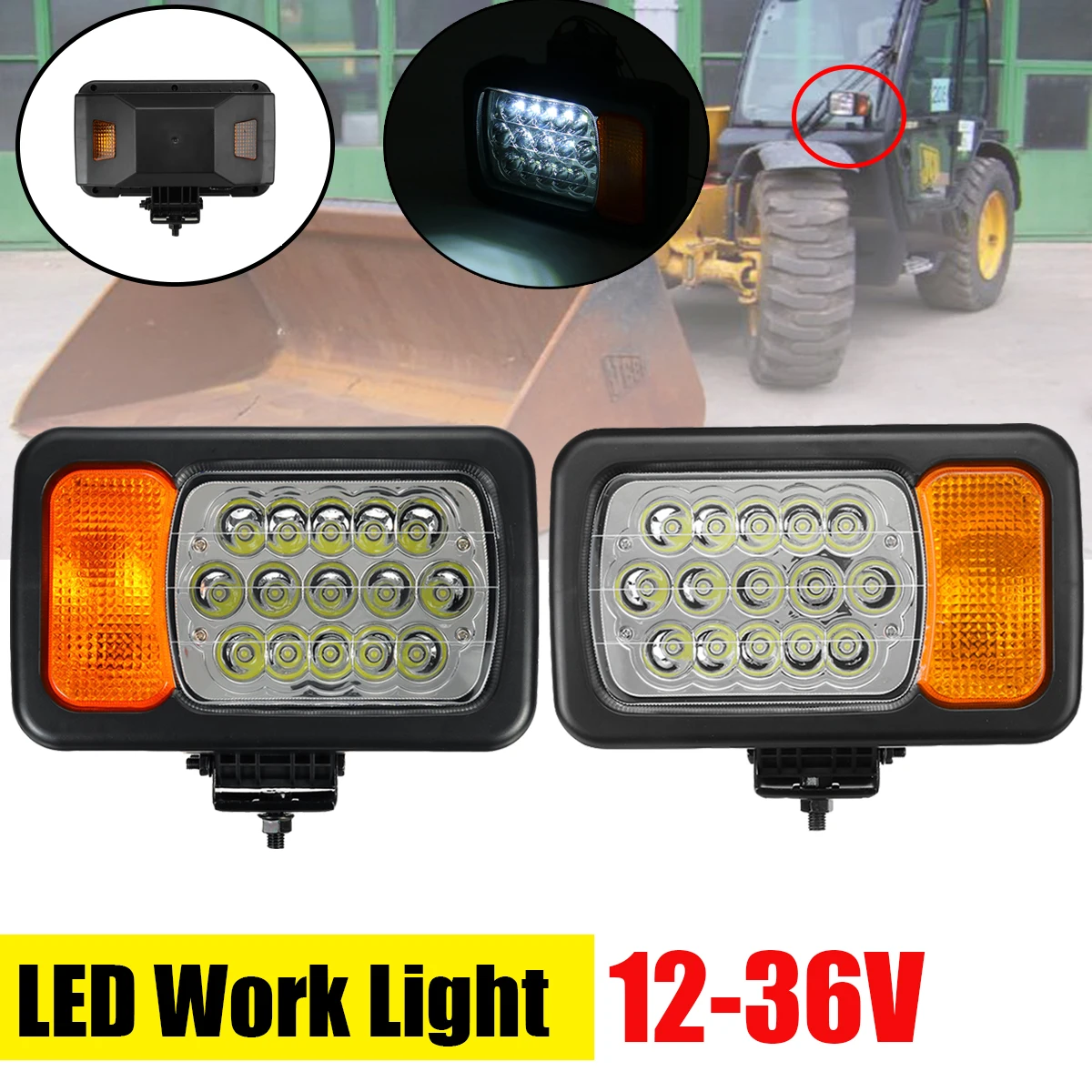 LED Headlights Left and Right Universal Turn Signal Light Lamp Head Light Work Light for Loader Trailor Truck Telehandler Boat
LED Headlights Left and Right Universal Turn Signal Light Lamp Head Light Work Light for Loader Trailor Truck Telehandler Boat