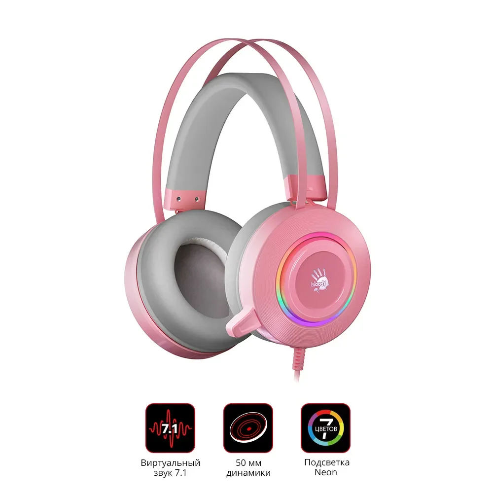 Наушники с микрофоном A4 Bloody G521 розовый 2.3м мониторные USB (G521 ( PINK )) 
Наушники с микрофоном A4 Bloody G521 розовый 2.3м мониторные USB (G521 ( PINK ))