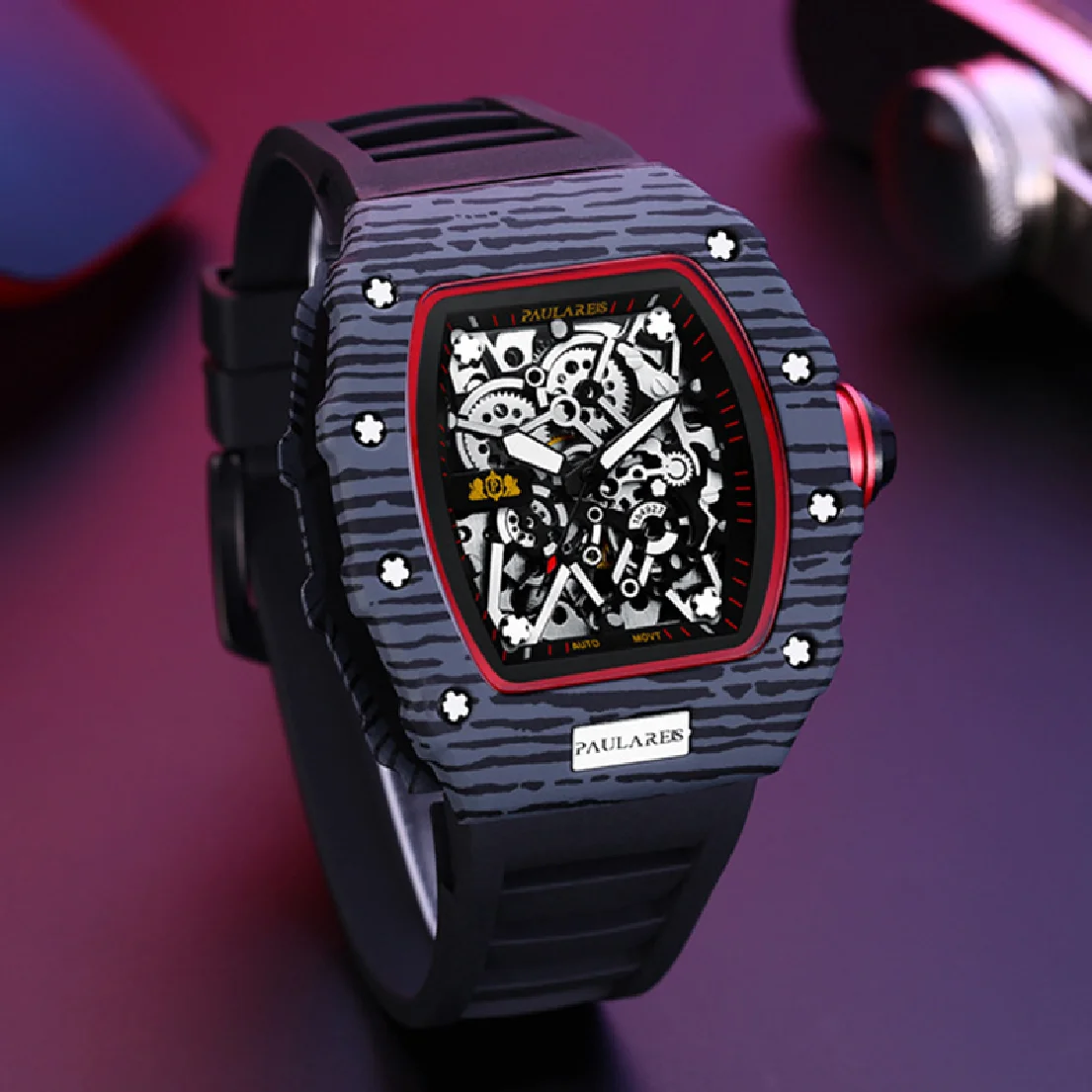 New Skeleton Unique Men's Mechanical Watches Top Luxury Brand Stainless Steel Waterproof Automatic Watches Tonneau Rubber Clock
New Skeleton Unique Men's Mechanical Watches Top Luxury Brand Stainless Steel Waterproof Automatic Watches Tonneau Rubber Clock