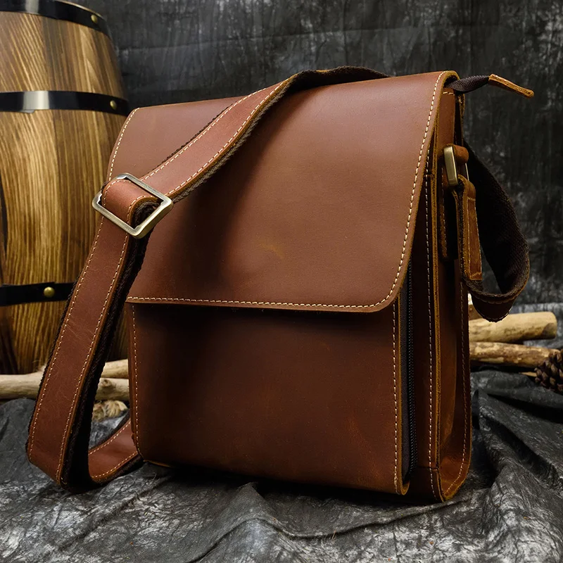 Bag Vintage Durable Men's Bag Leather Bag Leather Shoulder Genuine Casual Bag Ipad Messenger Crazy Leather Horse Travel Book
Bag Vintage Durable Men's Bag Leather Bag Leather Shoulder Genuine Casual Bag Ipad Messenger Crazy Leather Horse Travel Book
