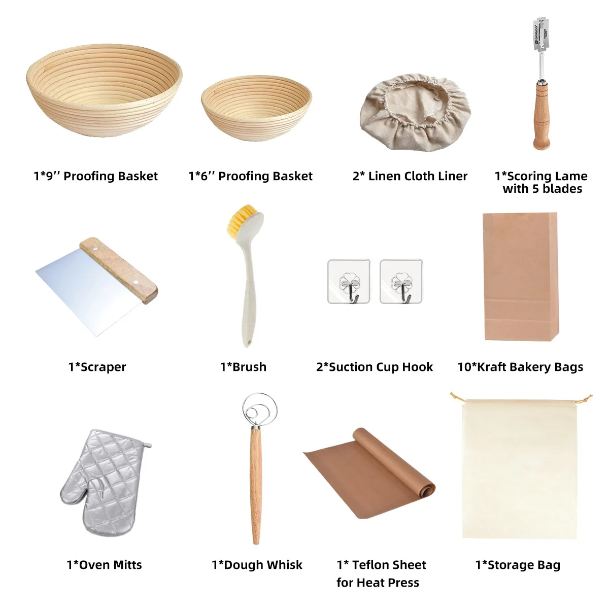 1 Set Of Fermentation Basket Set Fine Workmanship Widely Applicable To Bread Making
1 Set Of Fermentation Basket Set Fine Workmanship Widely Applicable To Bread Making