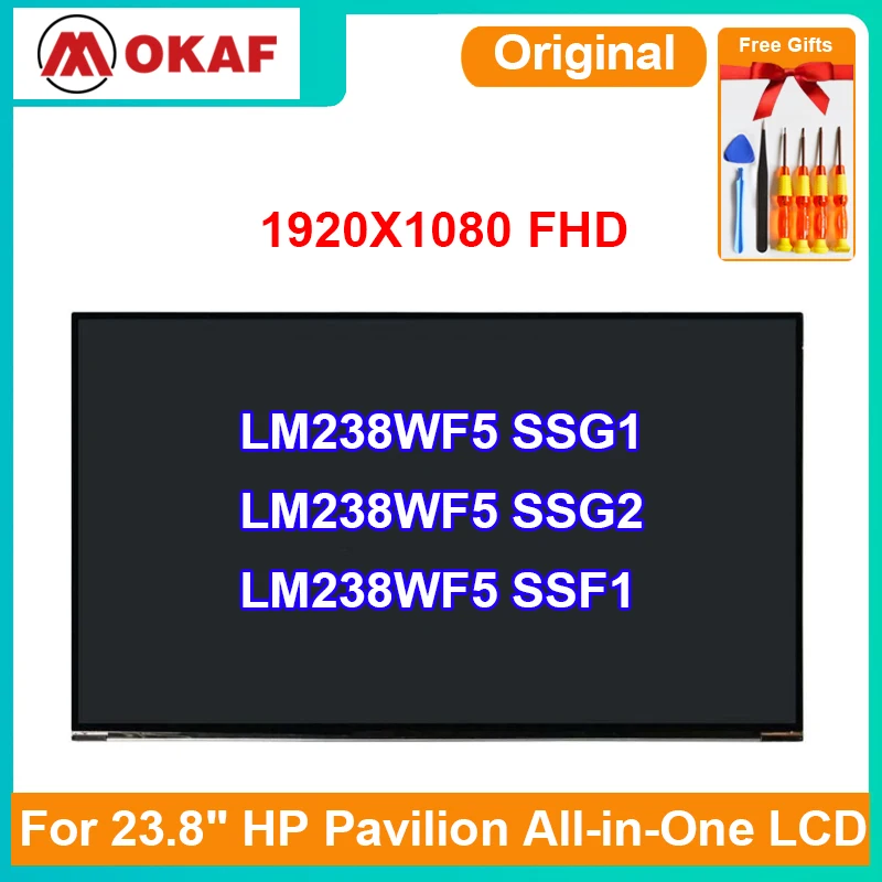 OKANFU Original 23.8" LM238WF5 SSG1 LM238WF5 SSG2 LM238WF5 SSF1 Touch LCD Screen For HP Pavilion All-in-One 24-xa0520 24-xa0170
OKANFU Original 23.8" LM238WF5 SSG1 LM238WF5 SSG2 LM238WF5 SSF1 Touch LCD Screen For HP Pavilion All-in-One 24-xa0520 24-xa0170
