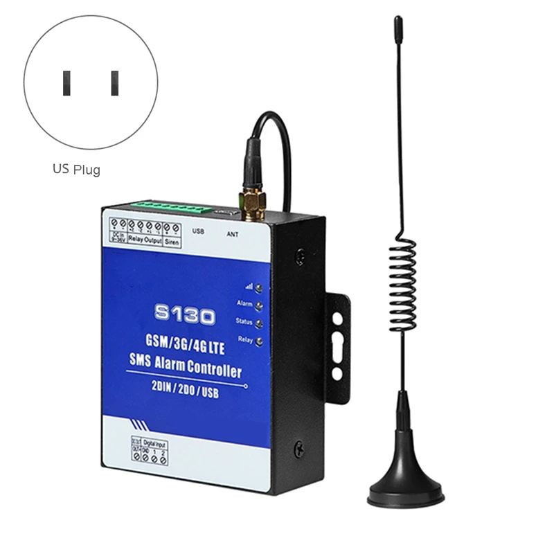 S130 4G GSM SMS 2 Way Remote Controller Alarm Relay Switch Supports Android APP Ios APP 8 Inpout 2 Output(US Plug)
S130 4G GSM SMS 2 Way Remote Controller Alarm Relay Switch Supports Android APP Ios APP 8 Inpout 2 Output(US Plug)
