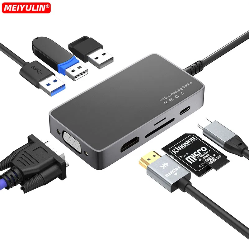 Док-станция 8 в 1, USB Type-C, HDMI, 1080 Вт, USB 100
Док-станция 8 в 1, USB Type-C, HDMI, 1080 Вт, USB 100