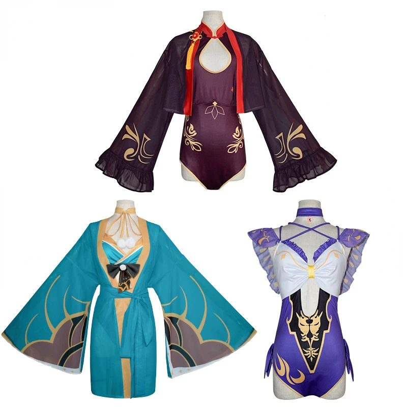 Anime Genshin Impact Swimsuit Bikini With Kimono Cover Up Women Lisa Hutao Hina Cosplay Anime Swimwear Sexy Swim Bathing Suit
Anime Genshin Impact Swimsuit Bikini With Kimono Cover Up Women Lisa Hutao Hina Cosplay Anime Swimwear Sexy Swim Bathing Suit