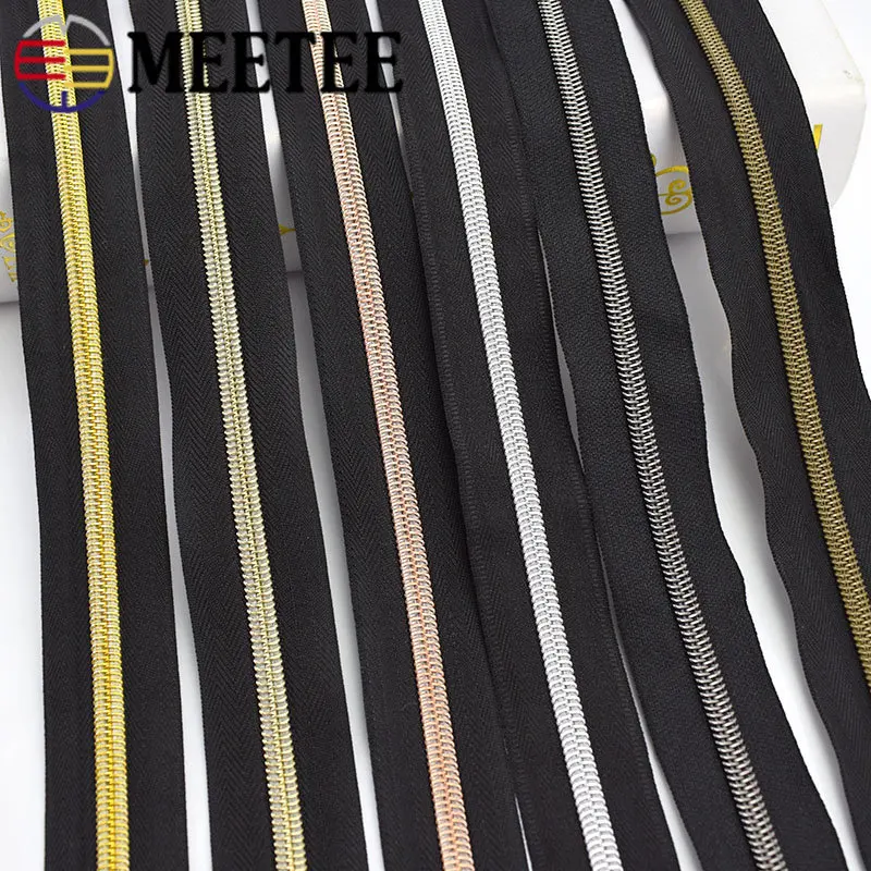 

5/10Meters Meetee 3# 5# Nylon Zippers Colorful Tooth Coil Zip Tailor DIY Bags Garment Clothing Zipper Replace Sewing Accessories