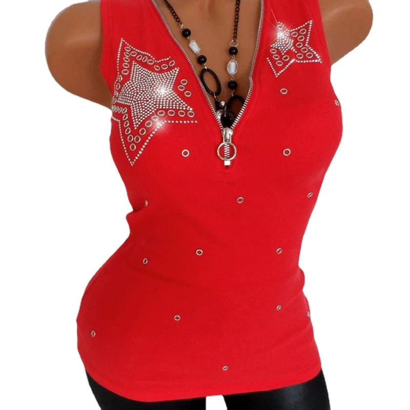 Fashion Y2K Top Tee Sexy V-Neck T Shirt Sleeveless Casual Black Red Tshirt Blusas Women Summer Harajuku T-Shirt Woman Clothes
Fashion Y2K Top Tee Sexy V-Neck T Shirt Sleeveless Casual Black Red Tshirt Blusas Women Summer Harajuku T-Shirt Woman Clothes