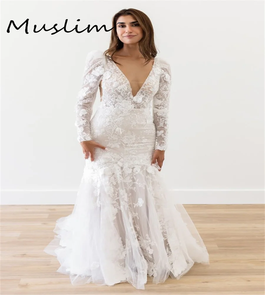 Romacntic Mermaid Boho Wedding Dress With Florals Elegant Long Sleeves Lace Hippies Country Bridal Gown Sexy Backless Bride Wear
Romacntic Mermaid Boho Wedding Dress With Florals Elegant Long Sleeves Lace Hippies Country Bridal Gown Sexy Backless Bride Wear