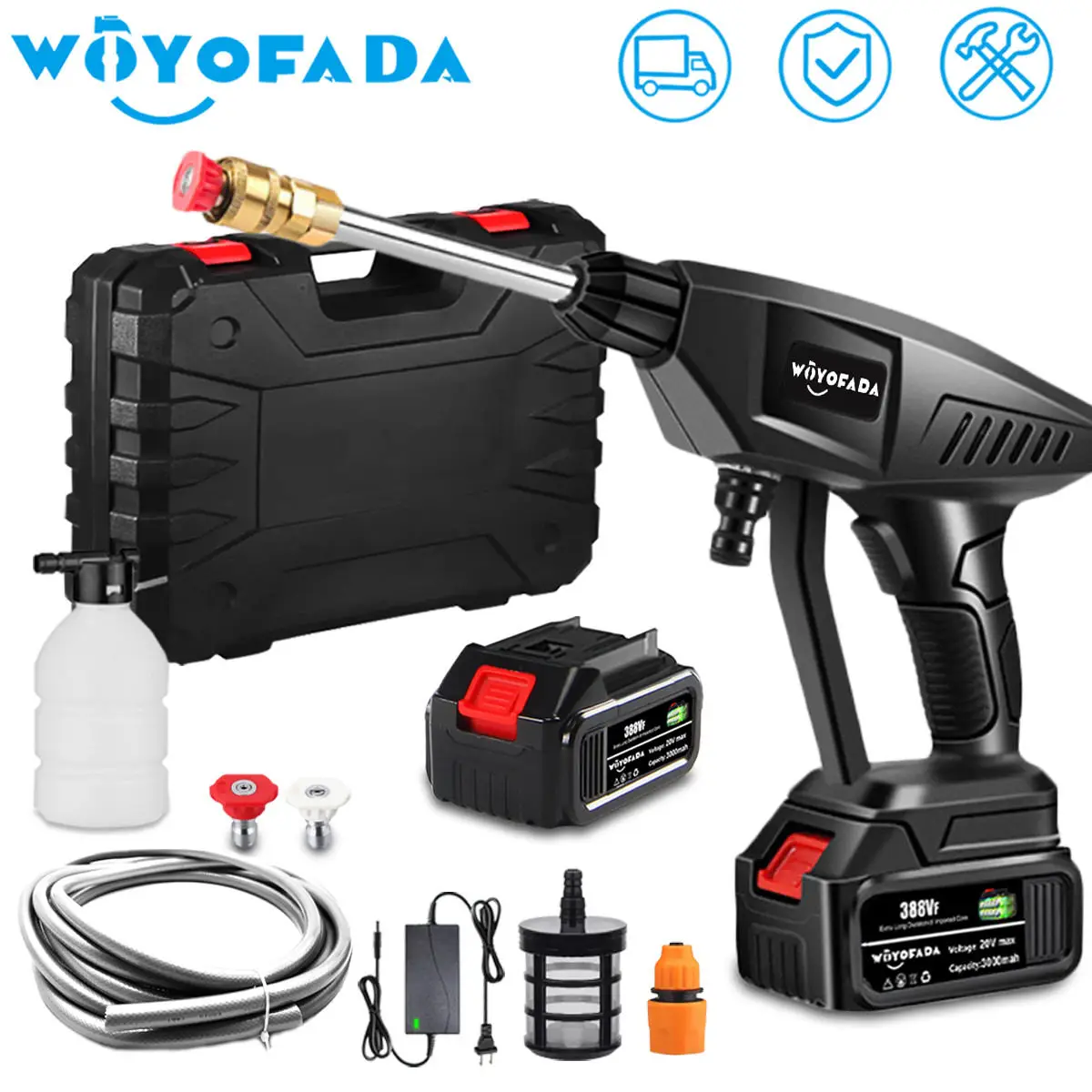 30Bar 1500W Wireless High Pressure Car Wash Washer Gun Foam Generator Water Gun Spray Cleaner With Box for Makita 18V Battery
30Bar 1500W Wireless High Pressure Car Wash Washer Gun Foam Generator Water Gun Spray Cleaner With Box for Makita 18V Battery