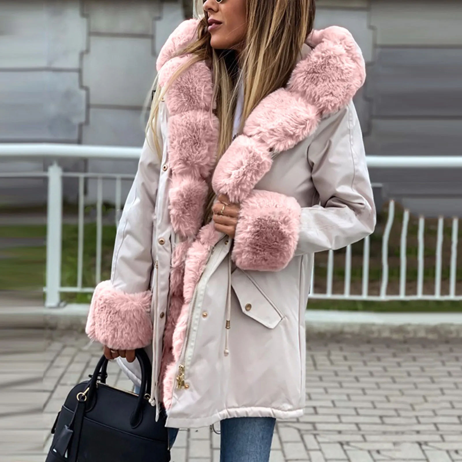 2022 Pie Overcome Women's Cotton Shirt Hooded Warm Zipper Cotton Shirt Fashion Solid Coat Detached Fur Collar
2022 Pie Overcome Women's Cotton Shirt Hooded Warm Zipper Cotton Shirt Fashion Solid Coat Detached Fur Collar