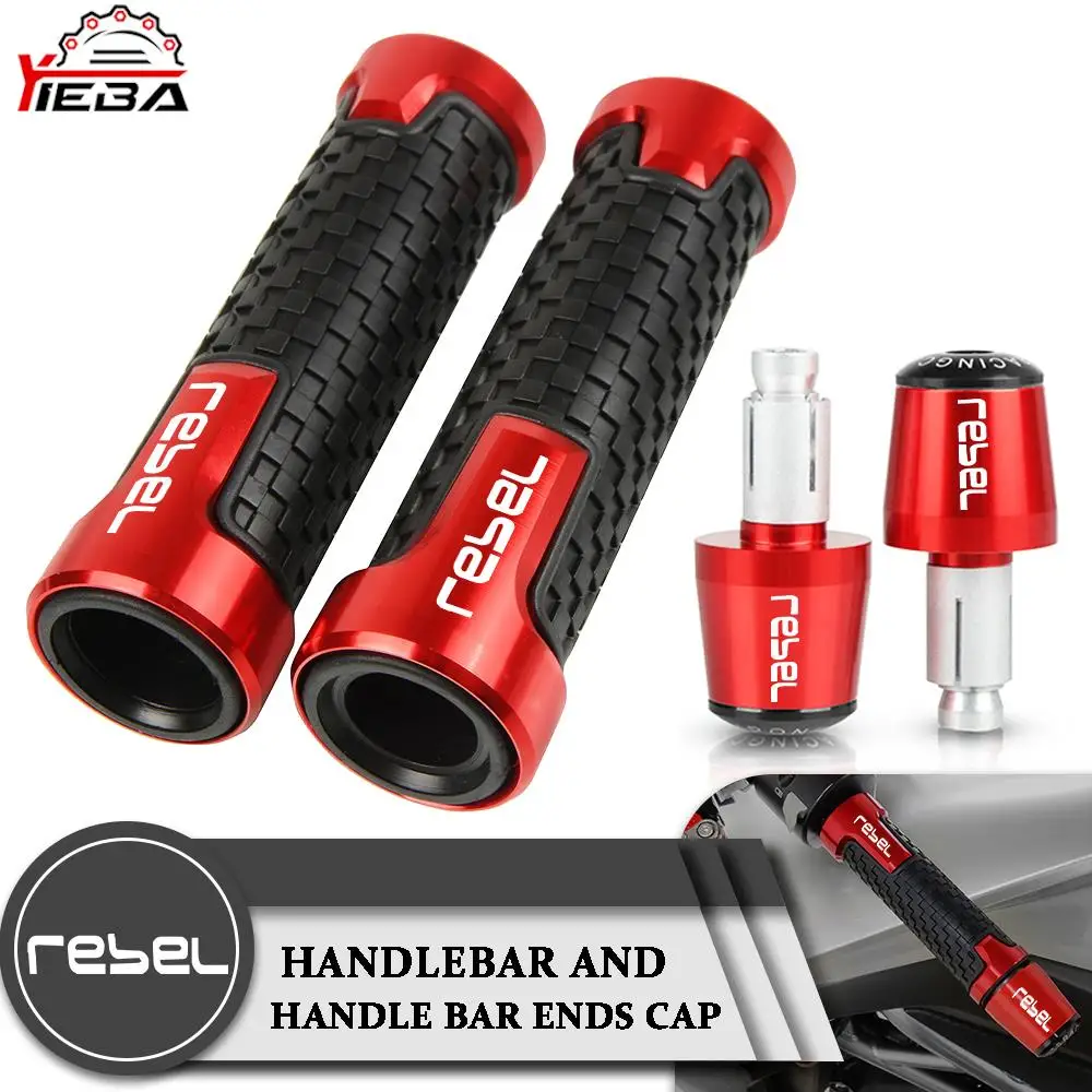 

For HONDA REBEL CMX250C CMX500 CMX300 CA250 CMX 300 250 2011-2018 2019 2021 7/8'' 22mm Handlebar Grips Handle Bar Cap Ends Plug