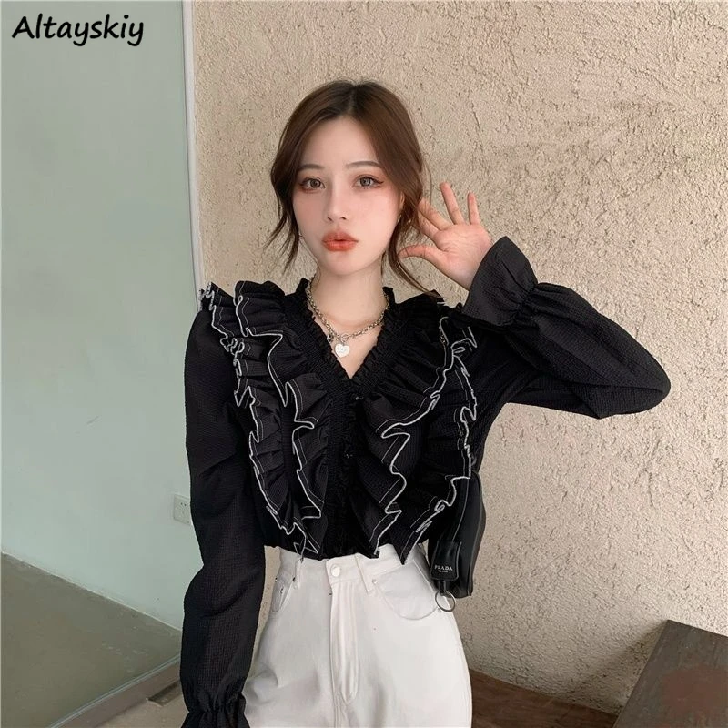 Blouses Women All-match Elegant Ladies Ulzzang Trendy High Quality Breathable Cozy V-neck Simple New Clothing Ins Hot Sale Mujer
Blouses Women All-match Elegant Ladies Ulzzang Trendy High Quality Breathable Cozy V-neck Simple New Clothing Ins Hot Sale Mujer