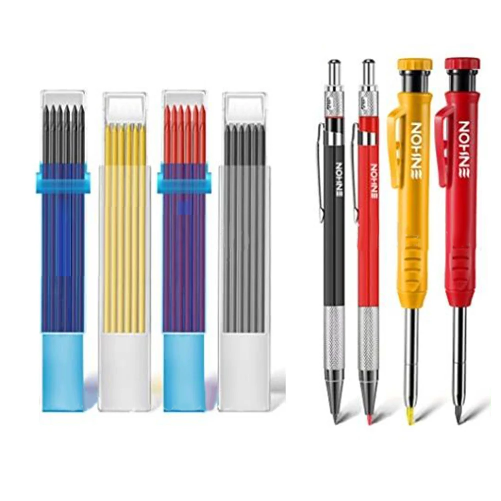 145mm ABS Carpenter Solid Pencil Set Woodworking Deep Hole Mechanical Pencils Marker Tool For Metal Plastic Glass Paper
145mm ABS Carpenter Solid Pencil Set Woodworking Deep Hole Mechanical Pencils Marker Tool For Metal Plastic Glass Paper
