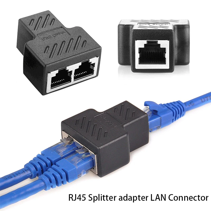 

Разветвитель сетевой Ethernet RJ45 с 1 на 2 каналами, двойной переходник, соединитель, удлинитель, адаптер, разъем, адаптер