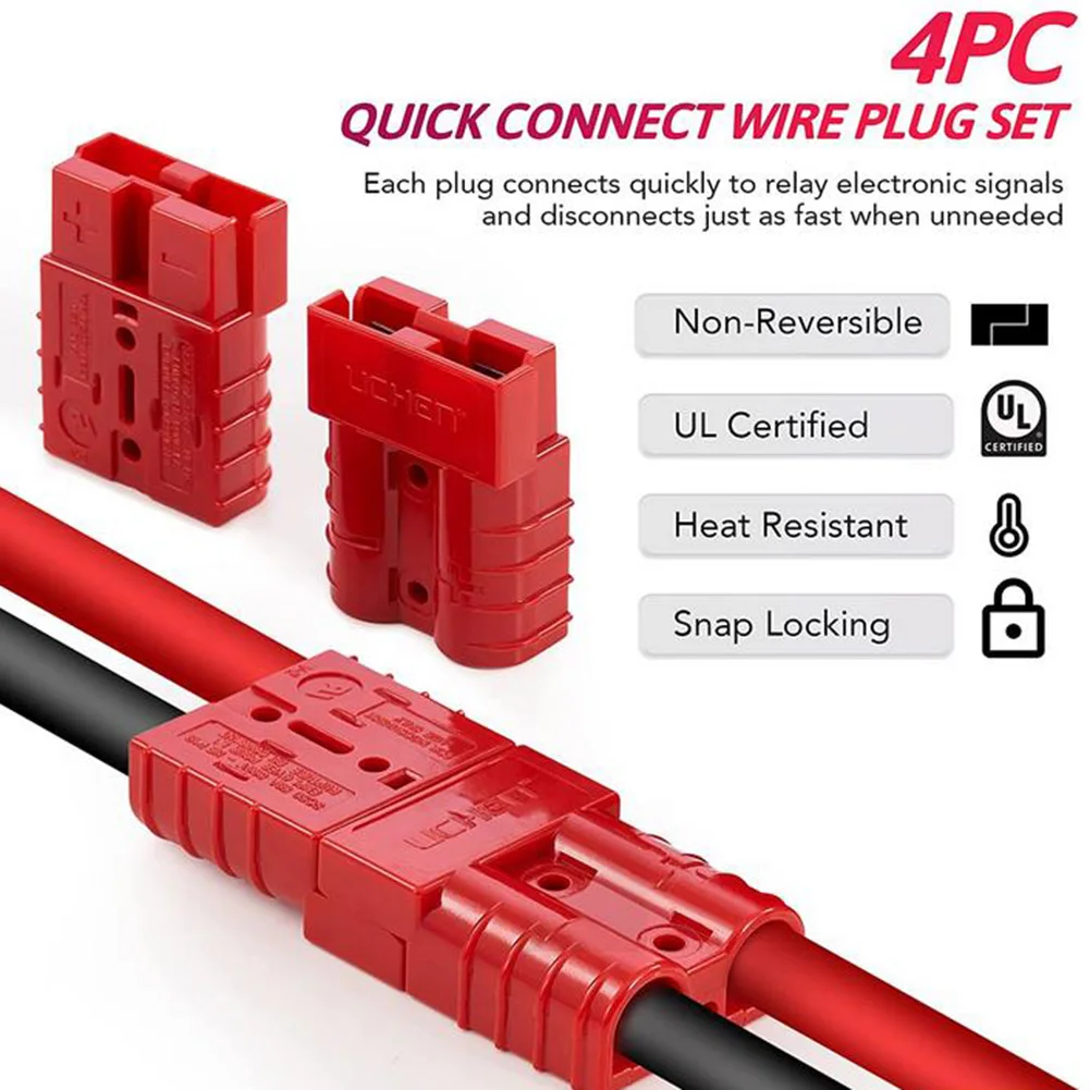 Charge Up with 50A For Anderson Plug Wire Connectors Pack of 4 Mechanically Keyed Housing for Preventing Accidents
Charge Up with 50A For Anderson Plug Wire Connectors Pack of 4 Mechanically Keyed Housing for Preventing Accidents