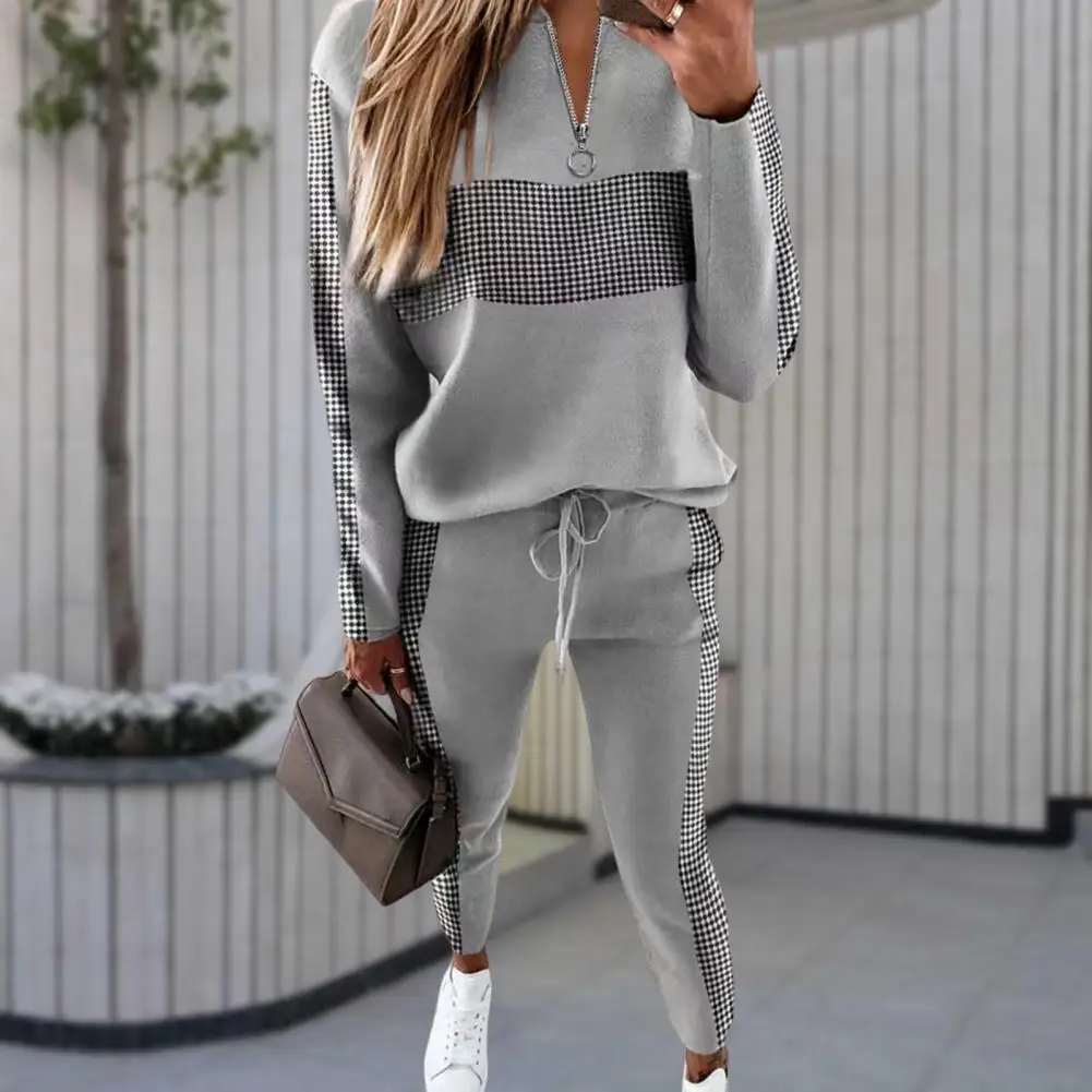 Women Tops Pants Set Elastic Waist Drawstring Warm Zipper Pockets Women Tops Pants Set Sweatshirt Trousers Set for Home
Women Tops Pants Set Elastic Waist Drawstring Warm Zipper Pockets Women Tops Pants Set Sweatshirt Trousers Set for Home
