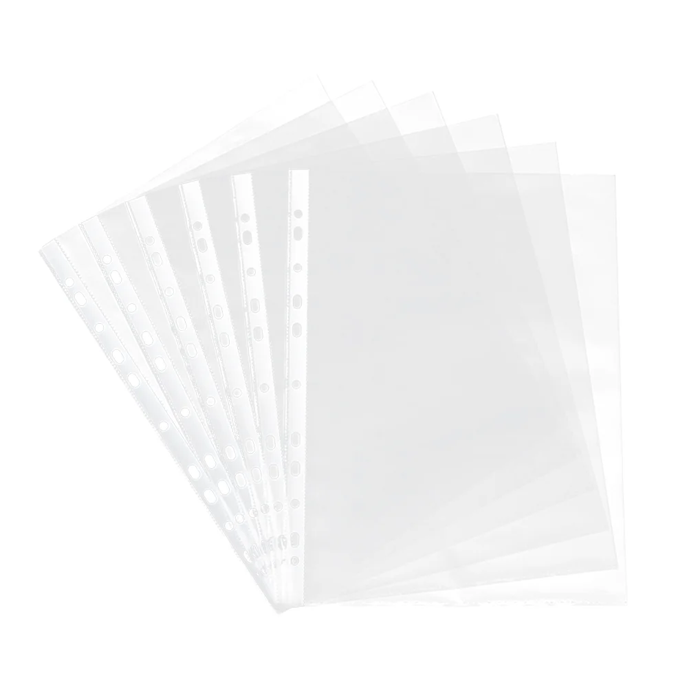 

Папка для документов формата А4, 100 шт., Прозрачные протекторы, перфорированные папки для документов с 11 отверстиями