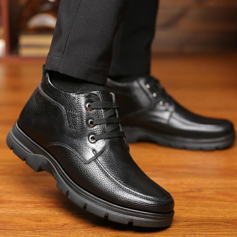 Ботинки мужские зимние из натуральной кожи, толстые пушистые полусапожки, на шнуровке, повседневная обувь для снега, черные
Ботинки мужские зимние из натуральной кожи, толстые пушистые полусапожки, на шнуровке, повседневная обувь для снега, черные