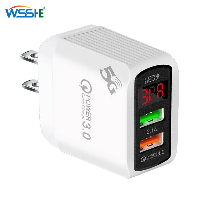 2 USB Phone Charger Quick Charge 3.0 Mobile Phone Charger LED Display EU Wall Charger for IPhone 11 Samsung Charger USB Adapters
2 USB Phone Charger Quick Charge 3.0 Mobile Phone Charger LED Display EU Wall Charger for IPhone 11 Samsung Charger USB Adapters