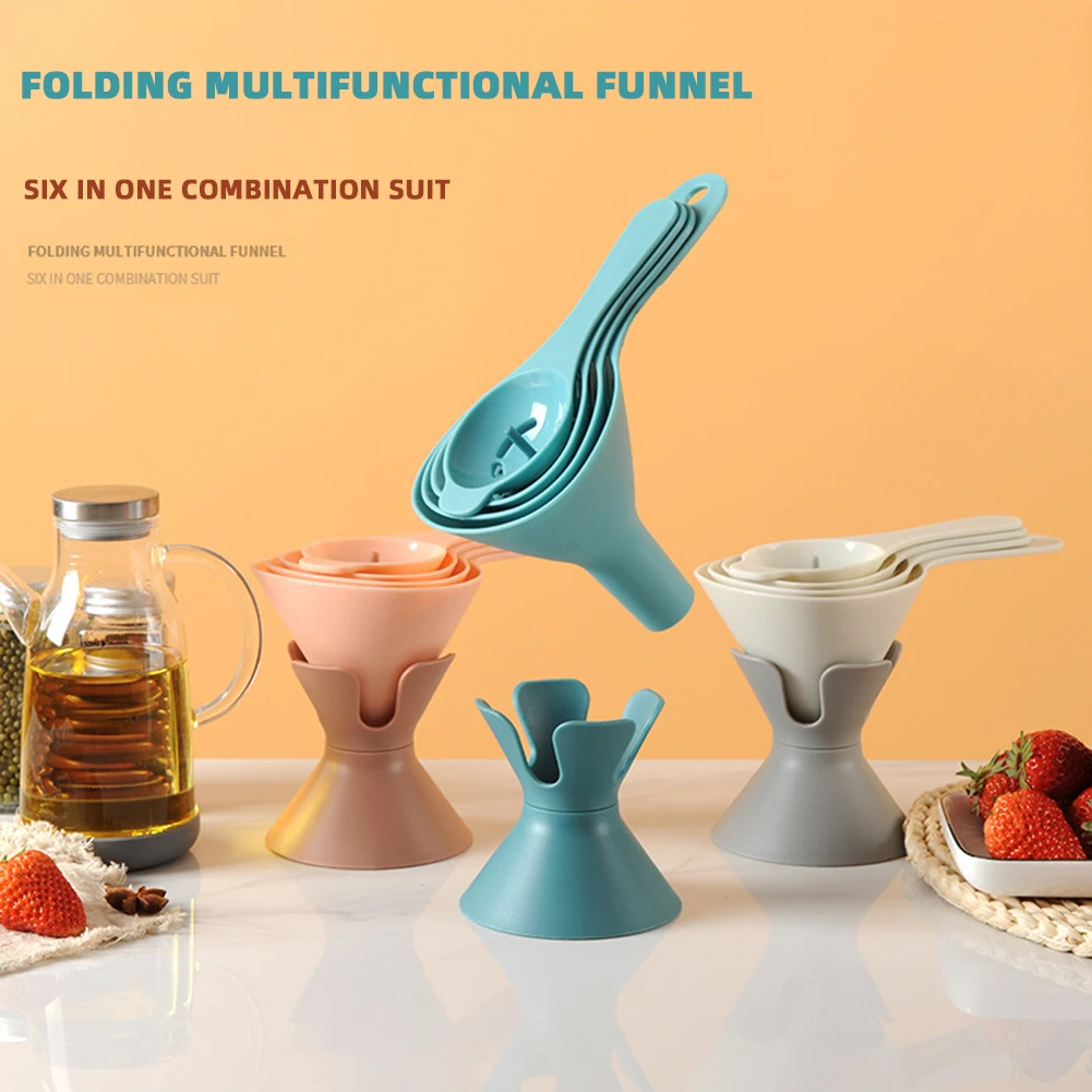 6 In 1 Multifunctional Funnel Set Reusable Oil Funnel Juice Filter Kitchen Accessories For Funnels Liquid Dispensing Tool
6 In 1 Multifunctional Funnel Set Reusable Oil Funnel Juice Filter Kitchen Accessories For Funnels Liquid Dispensing Tool