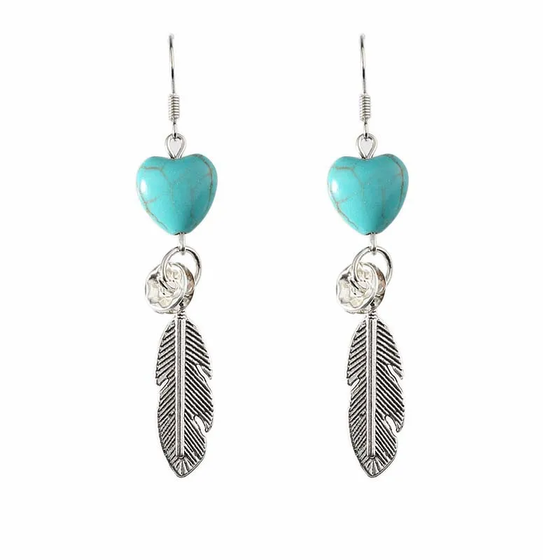 SUCEE Fashion Earrings Turquoise Feather Earrings Vintage Alloy Earrings for Women Heart Long Earrings Wholesale 2022
SUCEE Fashion Earrings Turquoise Feather Earrings Vintage Alloy Earrings for Women Heart Long Earrings Wholesale 2022