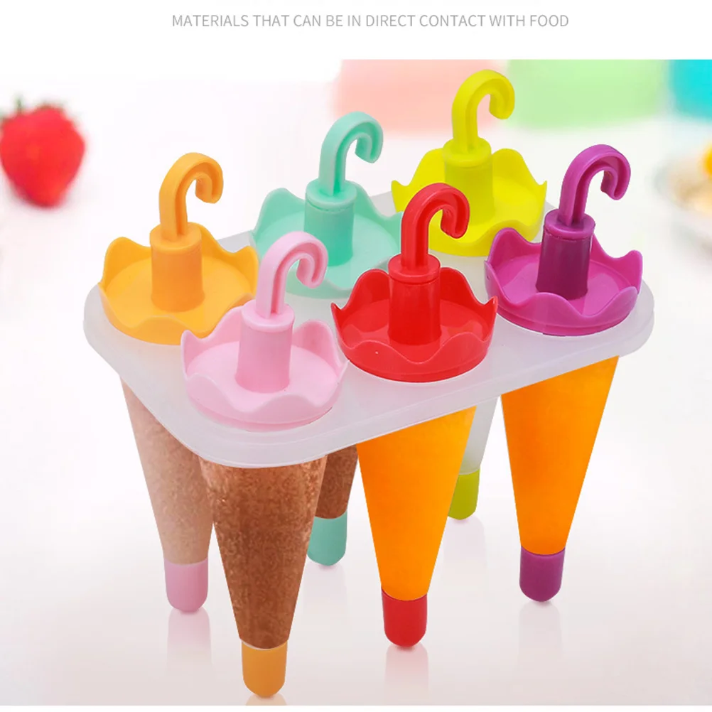 

6 PCS Ice Cream Tray Maker Homemade Popsicle Molds Cube Silicone DIY Popsicles Kids Freezer
