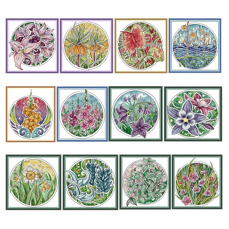 Round Flower Series Count Printed Cross Stitch Kit Aida 14CT 11CT White Canvas Fabric Needle Embroidery DIY Christmas Home Decor
Round Flower Series Count Printed Cross Stitch Kit Aida 14CT 11CT White Canvas Fabric Needle Embroidery DIY Christmas Home Decor