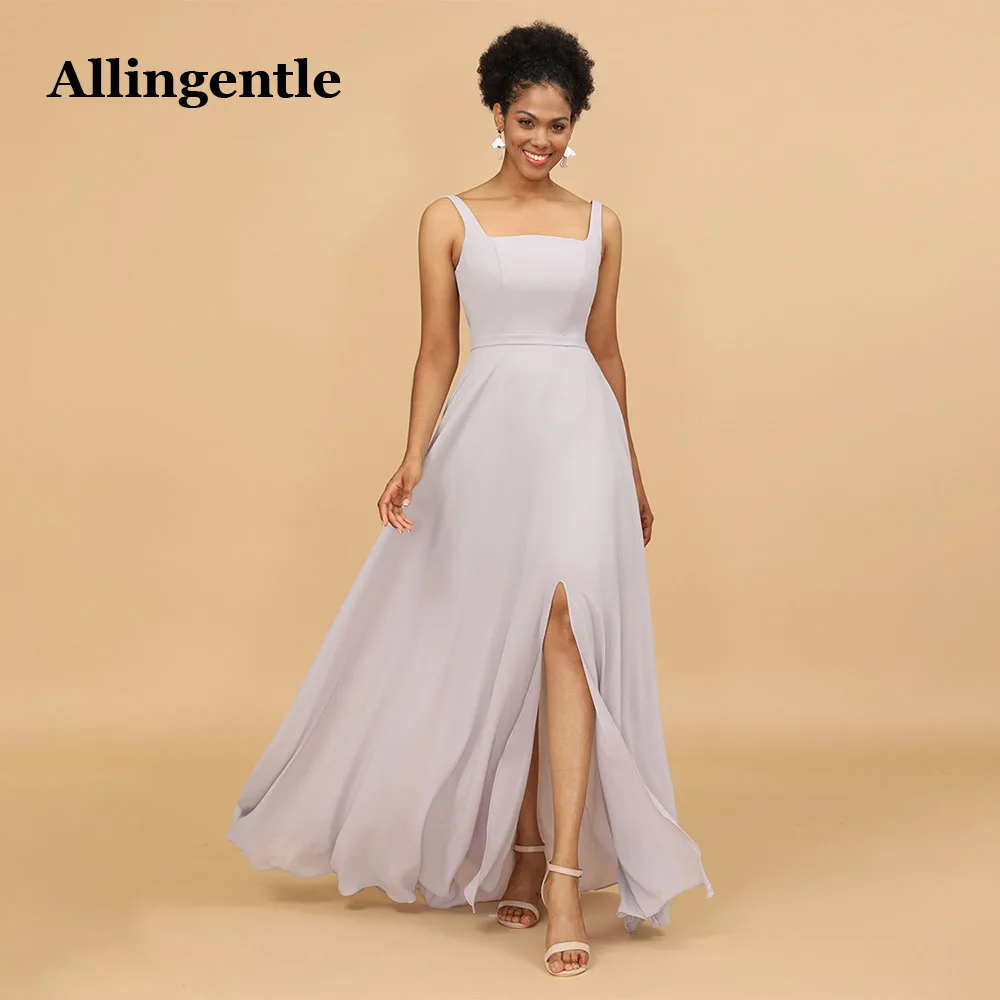 Allingentle SquareNeck Chiffon Bridesmaid Dress Spaghetti Strap A-Line Floor Length with Slit Elegant Evening Formal Gown Custom
Allingentle SquareNeck Chiffon Bridesmaid Dress Spaghetti Strap A-Line Floor Length with Slit Elegant Evening Formal Gown Custom
