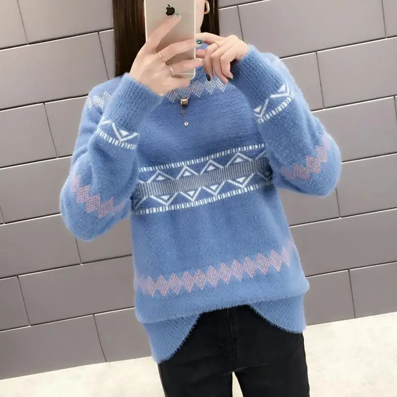 2023 New Autumn Winter Ladies Jumper Flocking Basic Women's Sweater Knitted Pullovers Half High Neck Sweaters Women Tops T704
2023 New Autumn Winter Ladies Jumper Flocking Basic Women's Sweater Knitted Pullovers Half High Neck Sweaters Women Tops T704
