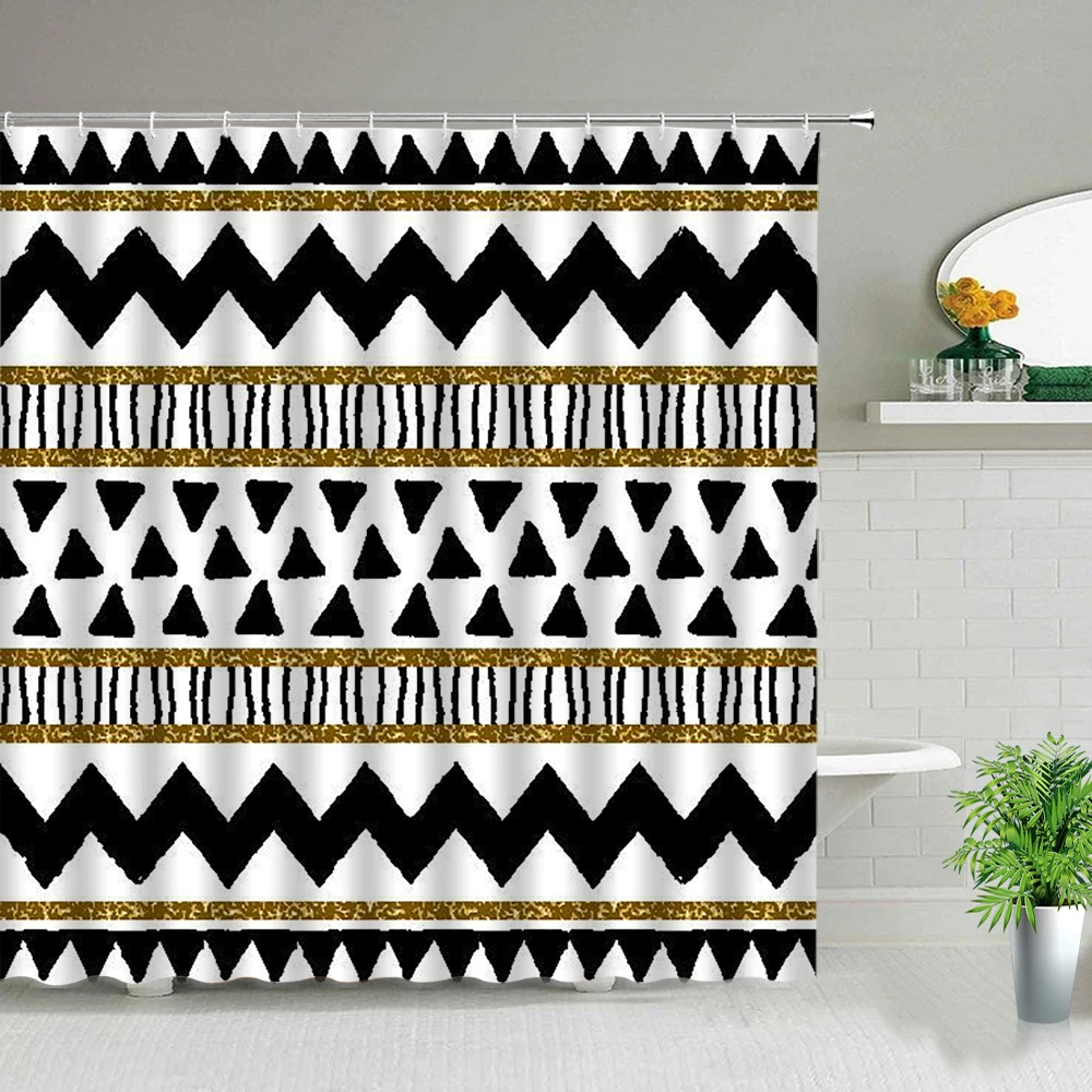 Geometric Printed Shower Curtain Waterproof Bathroom Curtain Home Decor Shower Screen with Hook
Geometric Printed Shower Curtain Waterproof Bathroom Curtain Home Decor Shower Screen with Hook