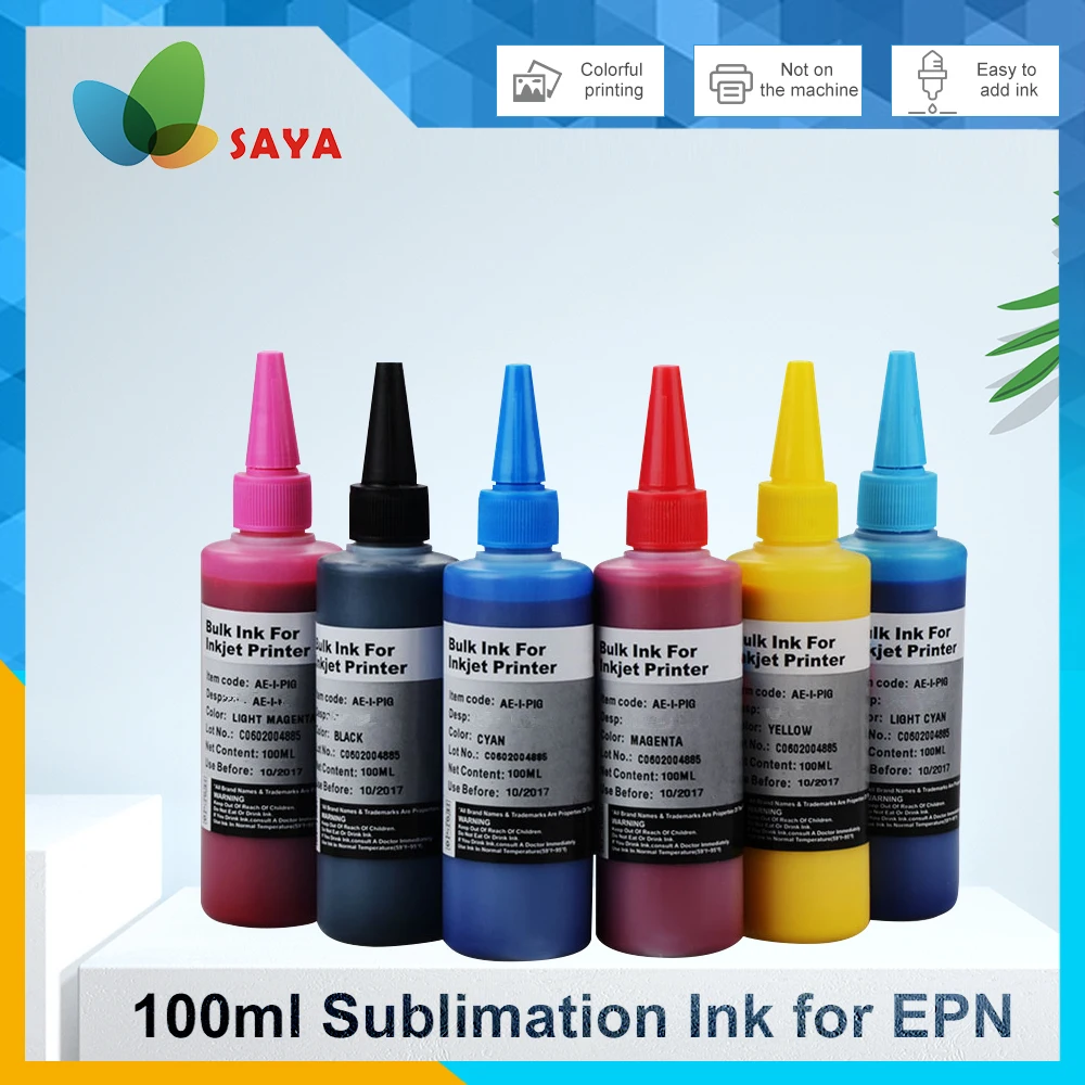 

100 мл * 6 цветов, сублимационные чернила, чернила для теплопередачи струйного принтера EPSON, термопресс, сублимация, используемые для кружек, чашек/футболок