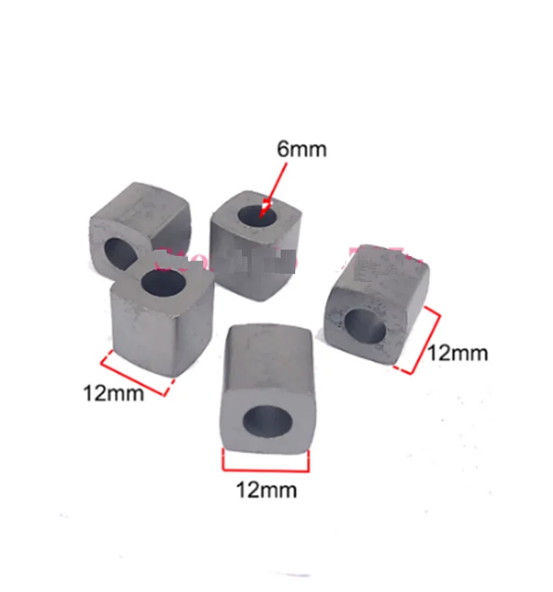

EDM YG8 Tungsten Conductive Carbide Block L12*W12*H12*Inner Hole6mm for CNC Wire Cut Machine 5PCS