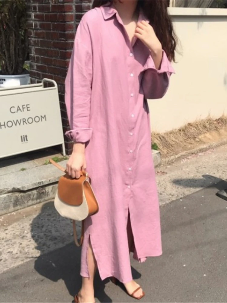Dresses Woman Spring Summer 2022 Fashion New Solid Color Lapel Single-breasted Loose Shirt Skirt Cotton and Linen Shirt Cardigan
Dresses Woman Spring Summer 2022 Fashion New Solid Color Lapel Single-breasted Loose Shirt Skirt Cotton and Linen Shirt Cardigan