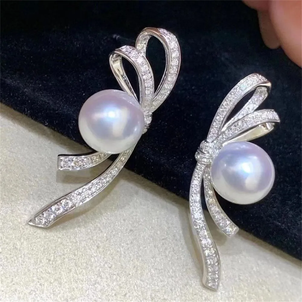 DIY Pearl Earnail Accessories S925 Sterling Silver Jewelry Bow Tie Women's Earrings Empty Fit 7-9mm Beads
DIY Pearl Earnail Accessories S925 Sterling Silver Jewelry Bow Tie Women's Earrings Empty Fit 7-9mm Beads
