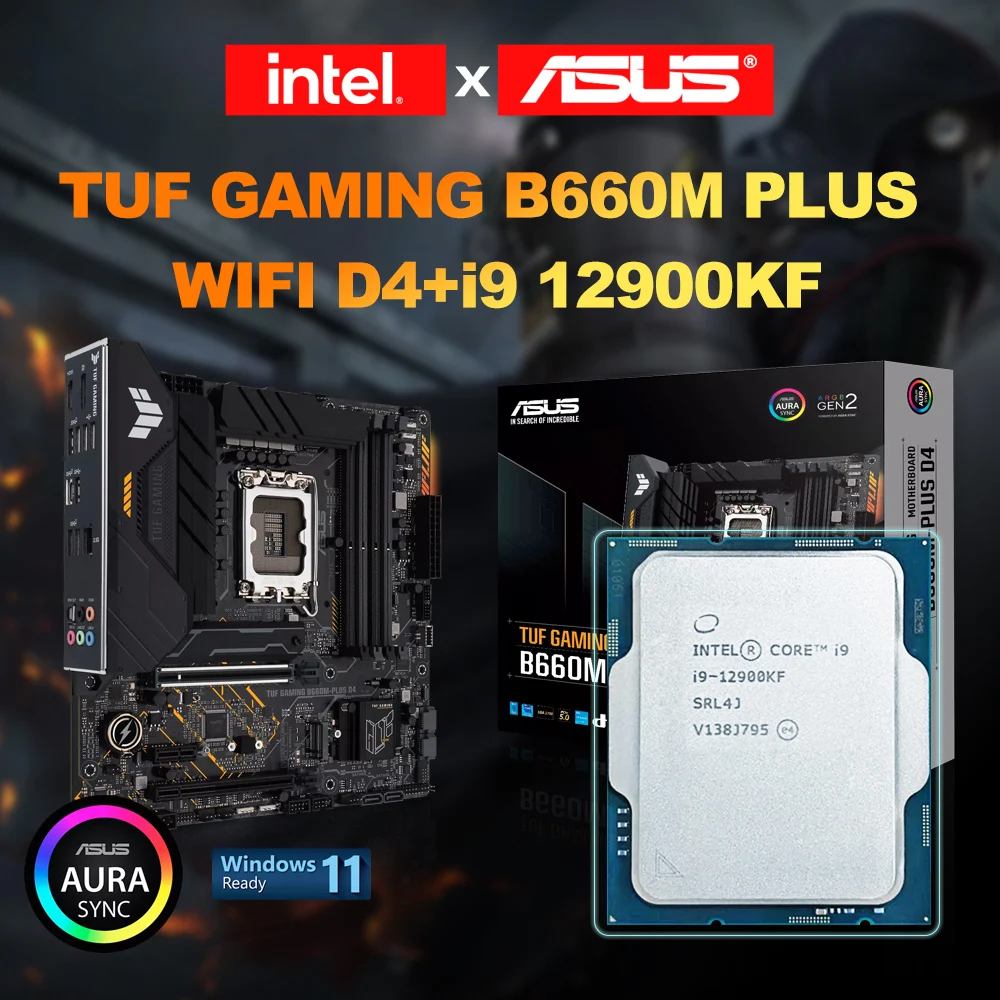 Intel Core i9 12900KF CPU + ASUS TUF GAMING B660M PLUS WIFI DDR4 Motherboard CPU + Motherboard Suit Support LGA 1700 New 
Intel Core i9 12900KF CPU + ASUS TUF GAMING B660M PLUS WIFI DDR4 Motherboard CPU + Motherboard Suit Support LGA 1700 New