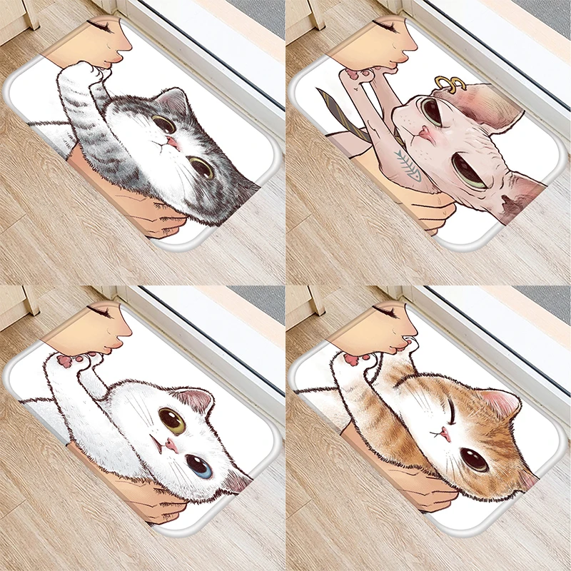 Cute cartoon cat welcome porch door mat carpet bathroom kitchen non-slip mat living room floor stairs home decoration mat
Cute cartoon cat welcome porch door mat carpet bathroom kitchen non-slip mat living room floor stairs home decoration mat