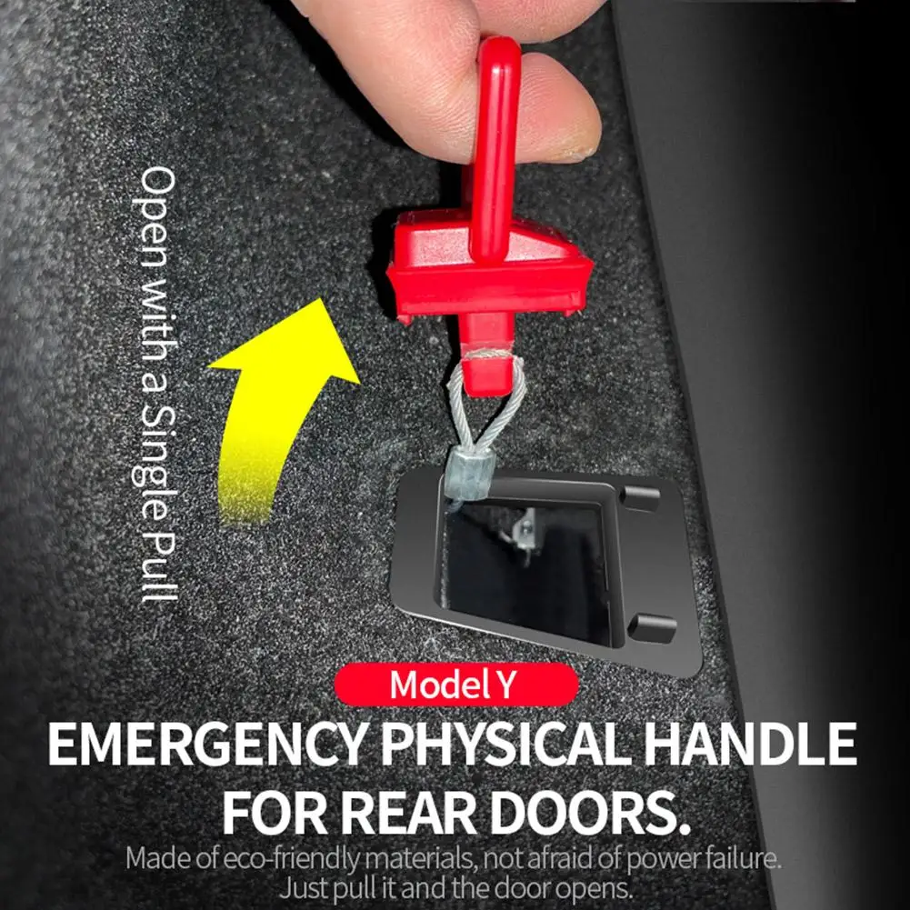 

Door Emergency Handle for Tesla Model Y Rear Door Physical mechanical door Lock Unlock Puller Button Switch Interior Access G5U0