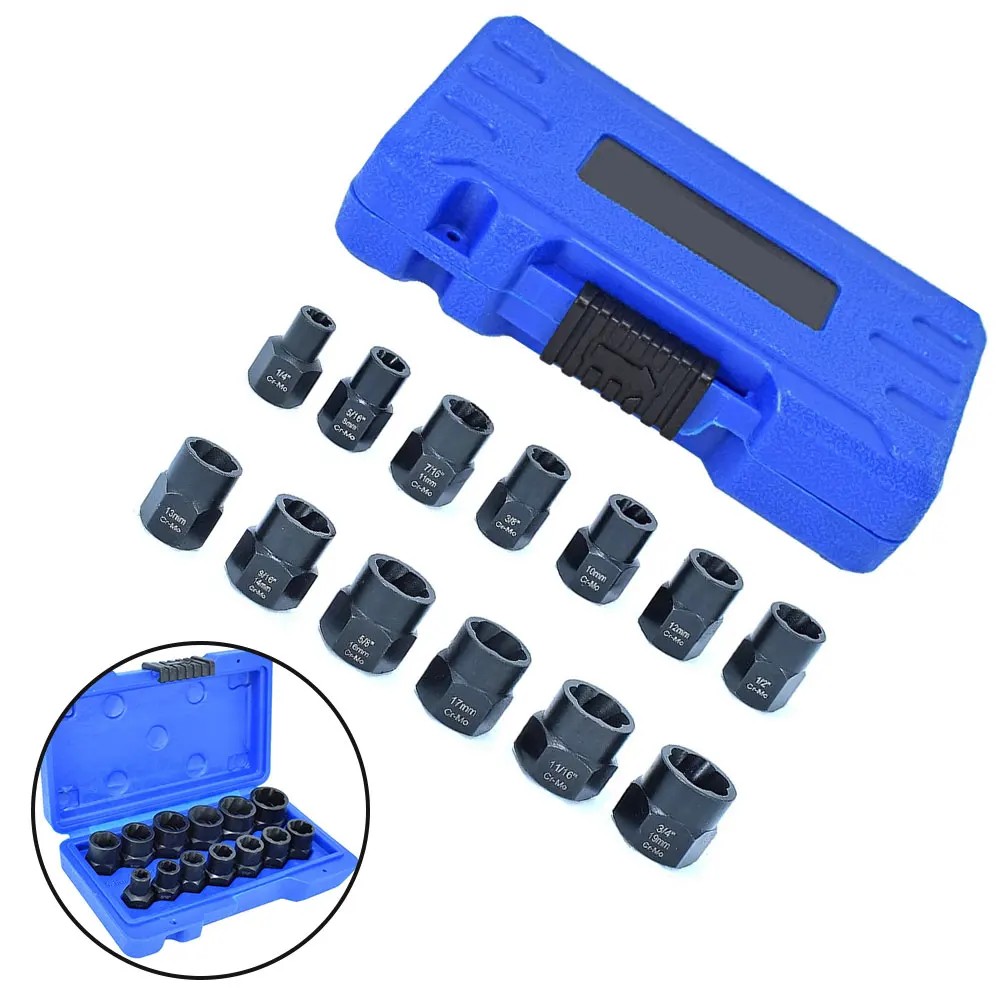 13 Pcs Nut Extractor Socket 3/8 Inch Impact Bolt Nut Screw Remover Tools Set For Power Impact Wrench Socket Tools Accessories
13 Pcs Nut Extractor Socket 3/8 Inch Impact Bolt Nut Screw Remover Tools Set For Power Impact Wrench Socket Tools Accessories