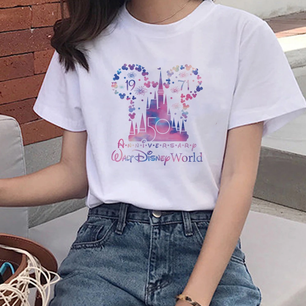 Disney World 50th Anniversary T Shirt Women Fashion Youth and Sweet Style Lady Clothes Short Sleeve Disneyland Aesthetic T-shirt 
Disney World 50th Anniversary T Shirt Women Fashion Youth and Sweet Style Lady Clothes Short Sleeve Disneyland Aesthetic T-shirt