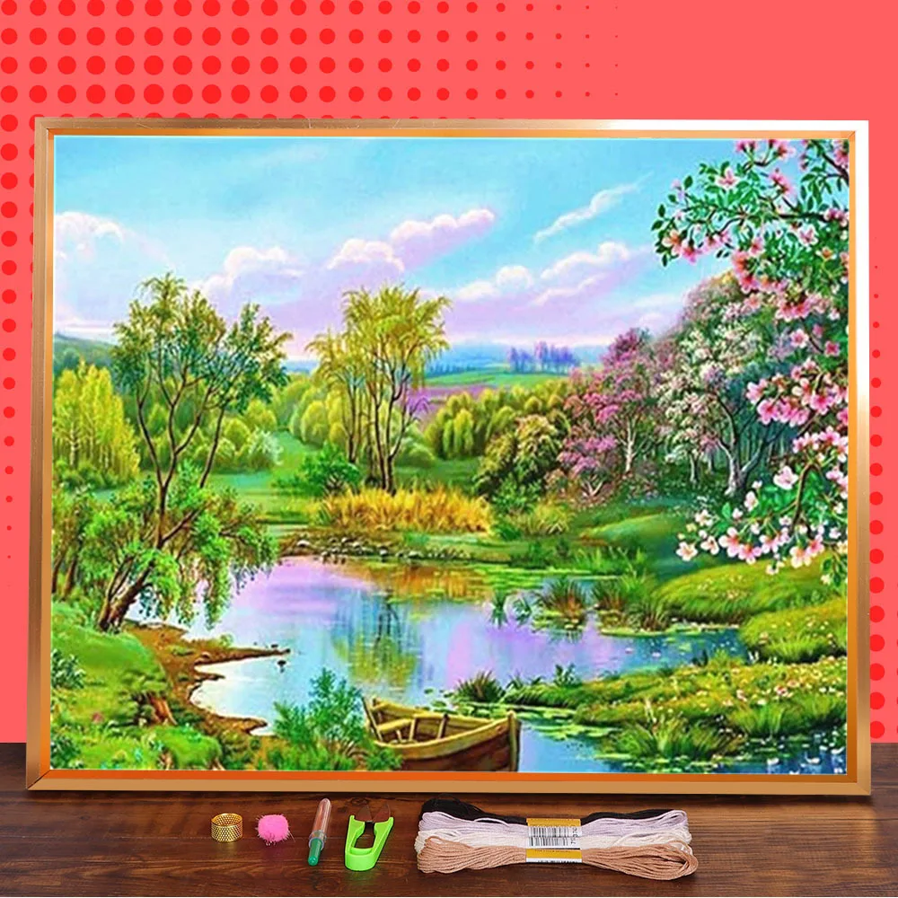 Nature Landscape Pre-Printed 11CT Cross-Stitch Embroidery Set DMC Threads Handiwork Handmade Sewing Craft Design Stamped Decor
Nature Landscape Pre-Printed 11CT Cross-Stitch Embroidery Set DMC Threads Handiwork Handmade Sewing Craft Design Stamped Decor