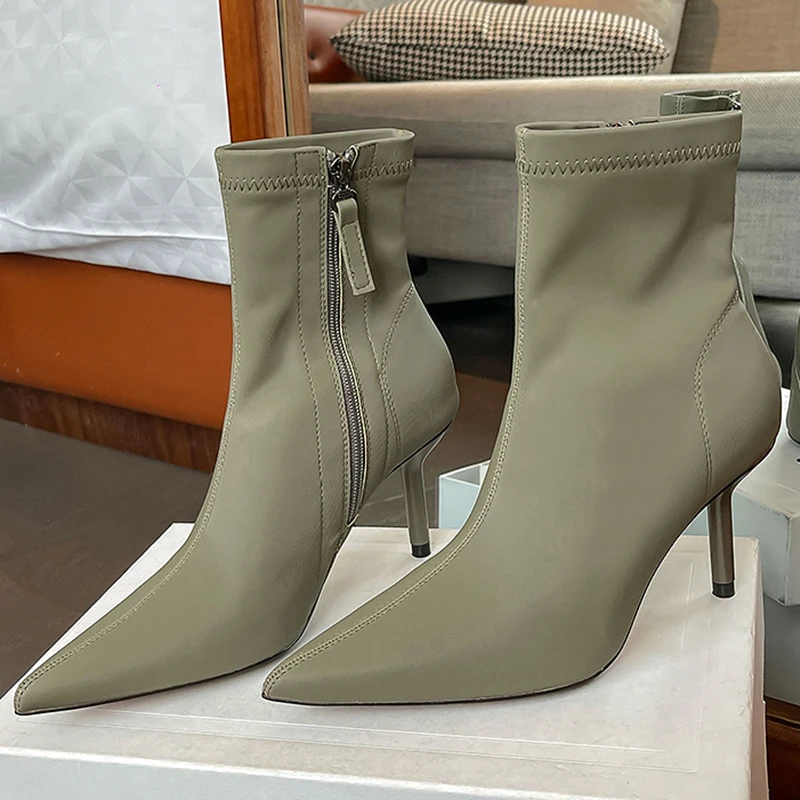 Elegant Stretch Women Ankle Boots Pointed Toe Outdoor Casual Female Heel Shoes Sewing Fashion Zippers Party Ladies Modern Boots
Elegant Stretch Women Ankle Boots Pointed Toe Outdoor Casual Female Heel Shoes Sewing Fashion Zippers Party Ladies Modern Boots