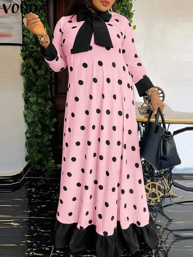 VONDA Oversized Bohemian Polka Dot Dress Fashion Women Sexy Printed Robe Long Sleeve Sexy Bow Holiday Pleated Party Maxi Vestido
VONDA Oversized Bohemian Polka Dot Dress Fashion Women Sexy Printed Robe Long Sleeve Sexy Bow Holiday Pleated Party Maxi Vestido