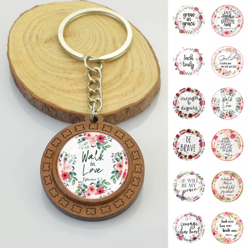 Christian Bible Keychain Brown Retro Wooden Glass Dome Verse Wreath Keychain Bible Quotes Keyring Ladies Bag Jewelry Accessories
Christian Bible Keychain Brown Retro Wooden Glass Dome Verse Wreath Keychain Bible Quotes Keyring Ladies Bag Jewelry Accessories
