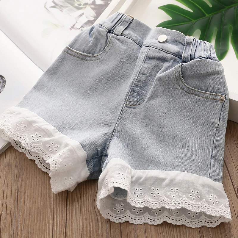 2022 Summer Fashion New Design 2 3 4 5 6 7 8 9 10 Years Wide Leg Lace Flower Patchwork Big Size Denim Shorts For Kids Baby Girls
2022 Summer Fashion New Design 2 3 4 5 6 7 8 9 10 Years Wide Leg Lace Flower Patchwork Big Size Denim Shorts For Kids Baby Girls