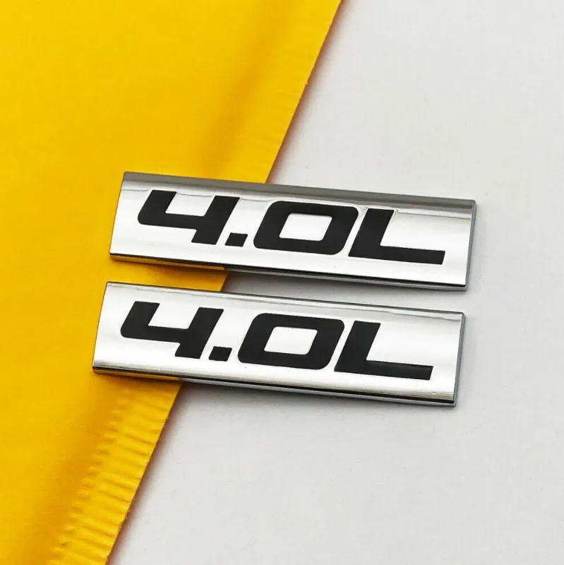 2Pcs Car Styling Metal Chrome Black 4.0L Logo Emblem Metal V6 V8 Engine Fender Trunk Badge Sticker Decal Car Accessories
2Pcs Car Styling Metal Chrome Black 4.0L Logo Emblem Metal V6 V8 Engine Fender Trunk Badge Sticker Decal Car Accessories