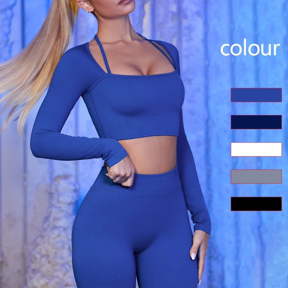 Women's tracksuit Seamless Yoga Set Workout Sportswear Gym Set Fitness Long Sleeve Crop Top High Waist Leggings Sports Suits 
Women's tracksuit Seamless Yoga Set Workout Sportswear Gym Set Fitness Long Sleeve Crop Top High Waist Leggings Sports Suits