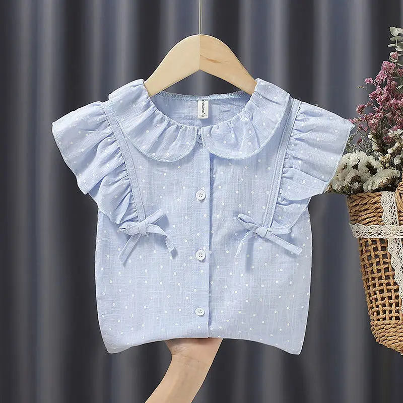 Summer shirts children's baby girls casual short sleeve t-shirts cotton linen button sweet children's girls shirts tops P4 553
Summer shirts children's baby girls casual short sleeve t-shirts cotton linen button sweet children's girls shirts tops P4 553