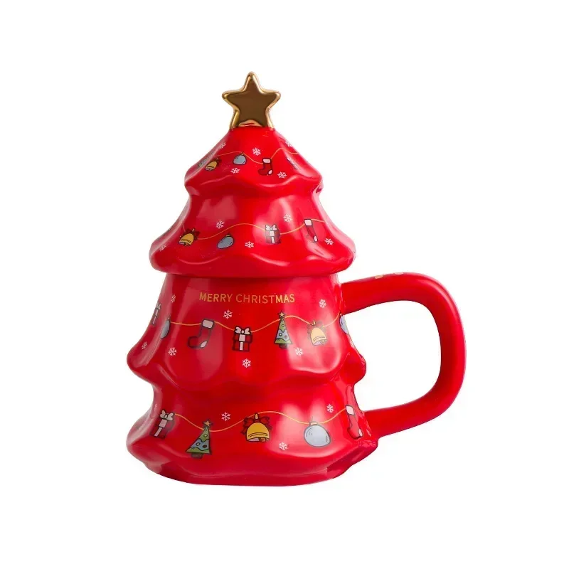 

Креативная чашка для воды в форме рождественской елки, 450 мл, Большая Керамическая кофейная кружка, рождественский подарок, посуда для напитков на кухню